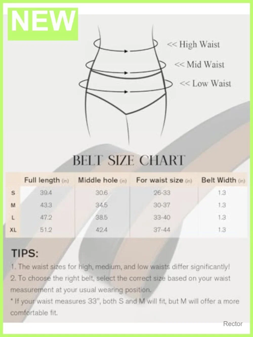 Reversible Faux Leather Belt for Women, Trim to Fit, 1.3